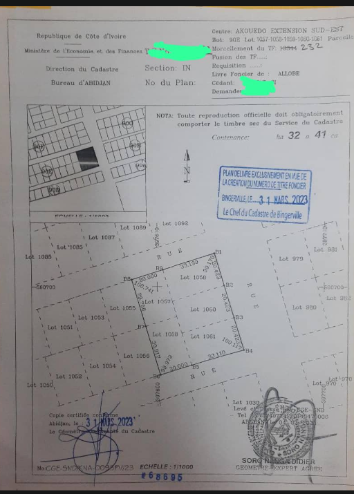 VENTE D'UN MAGNIFIQUE TERRAIN DE 3241 m2_À ABATTA ( BINGERVILLE)